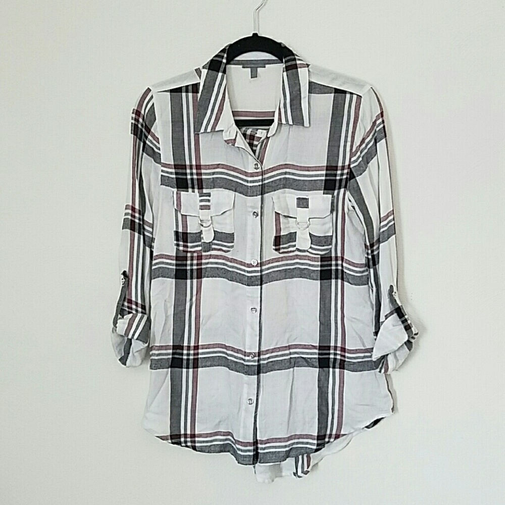 Plaid button down shirt