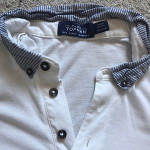Topman White polo with collar/cuff detail!