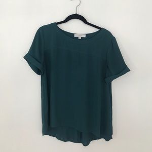 Draped forest green Loft Top