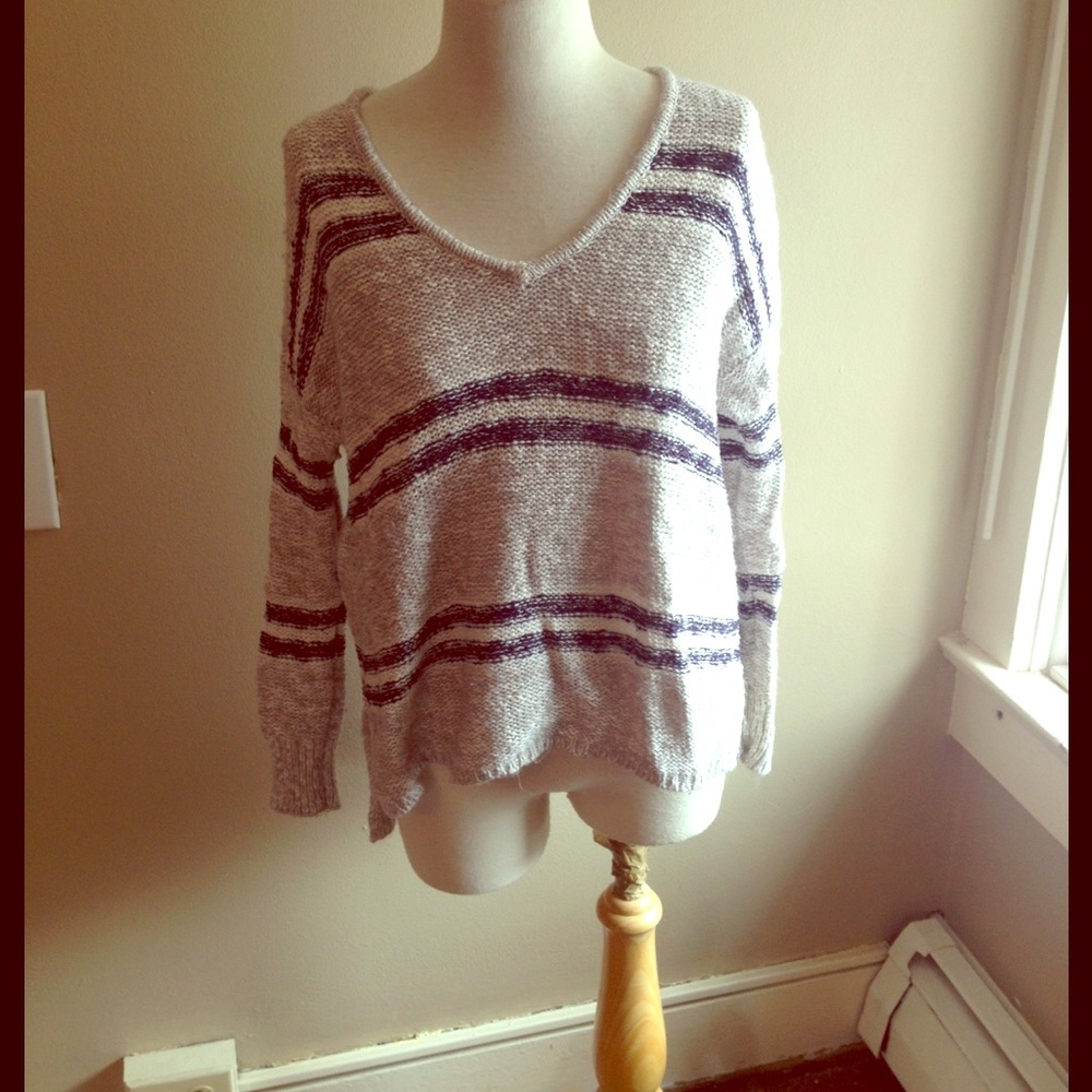 Hi-Lo Striped Sweater