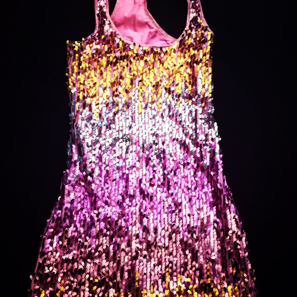 Pink & Gold sequin bodycon dress
