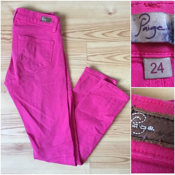 Paige Pink Cropped Ankle Jeans - Picture 2 of 4