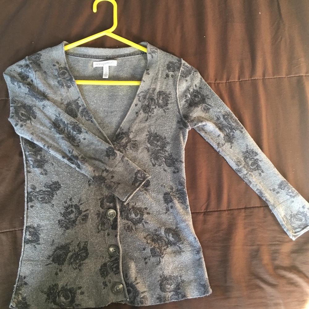 Floral Gray Cardigan