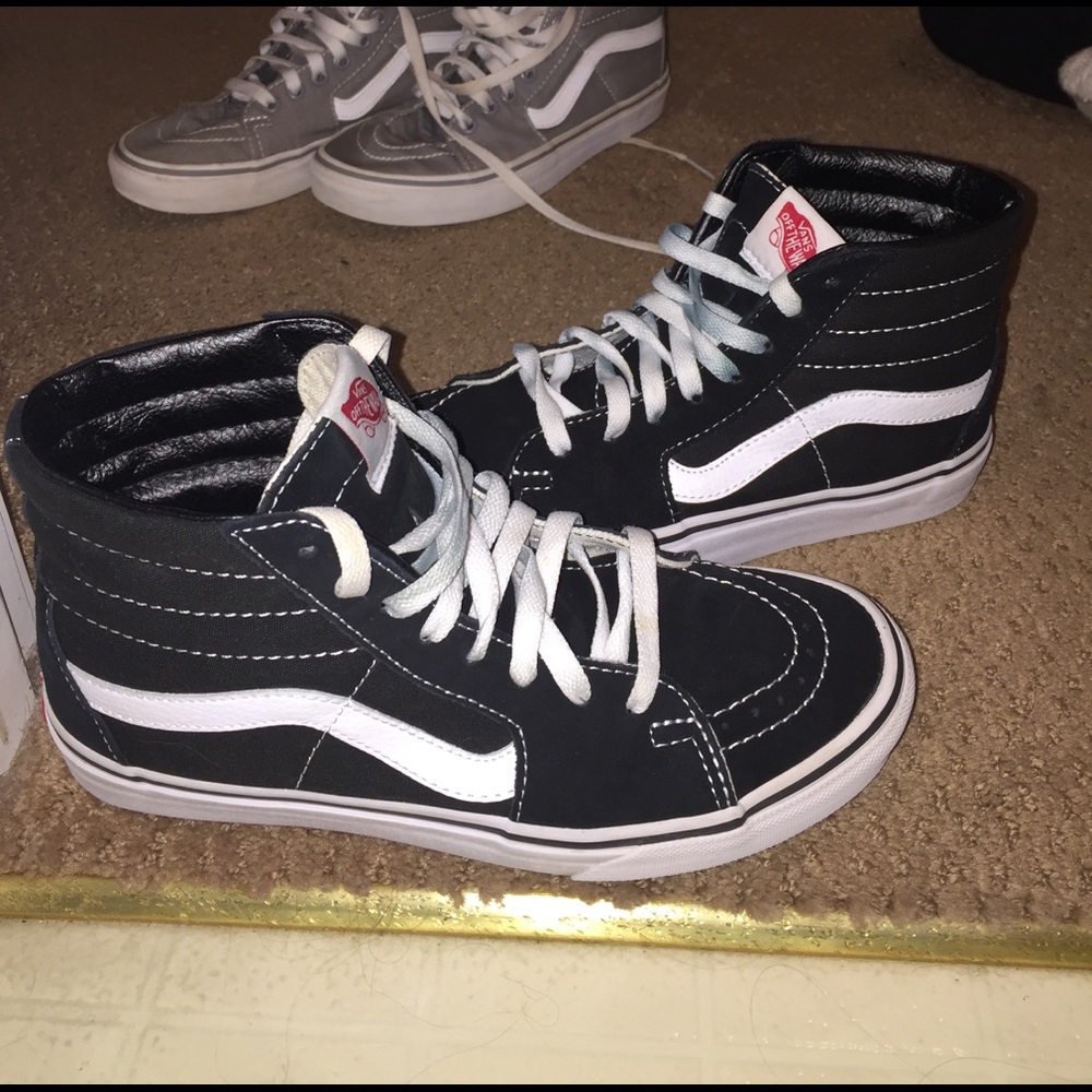 Black and white vans high tops