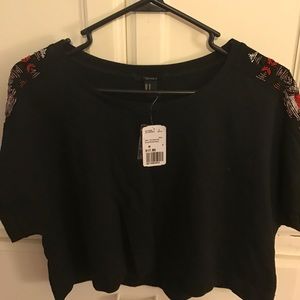 Tribal embroidered crop top