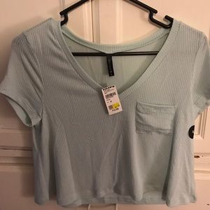 Light blue crop top