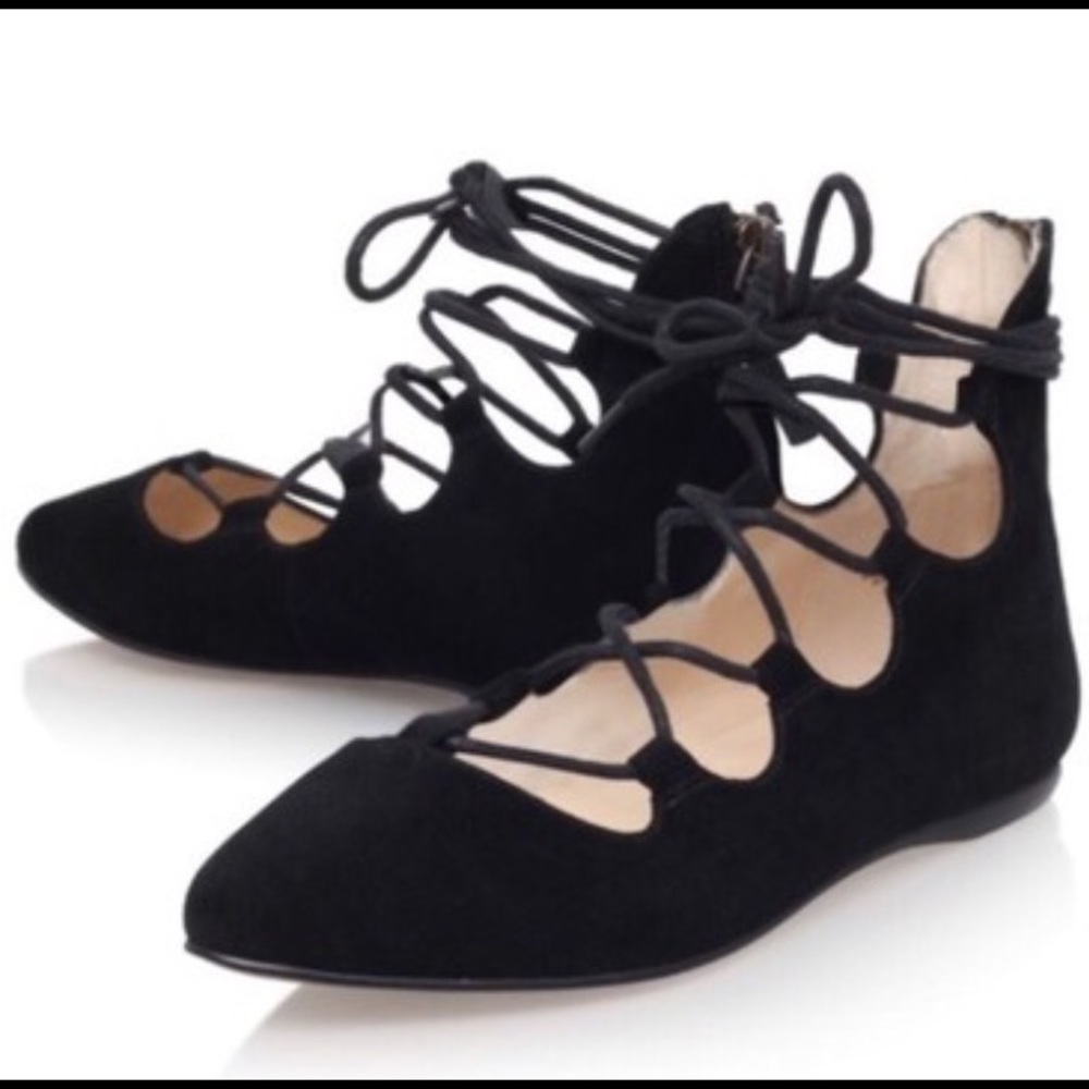 Nine West Lace up flats. Size 6