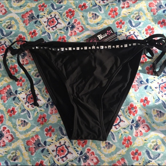 2pc black triangle top w string bottom - Picture 4 of 6