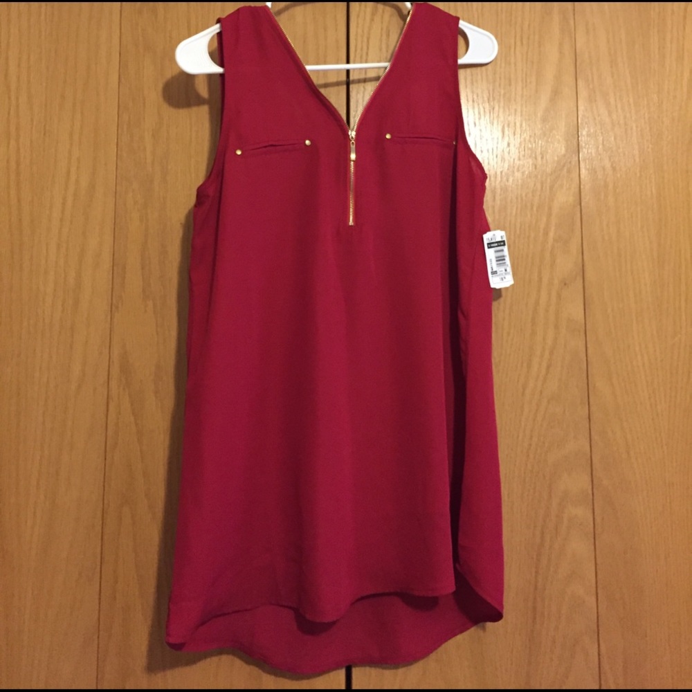 Red zip blouse