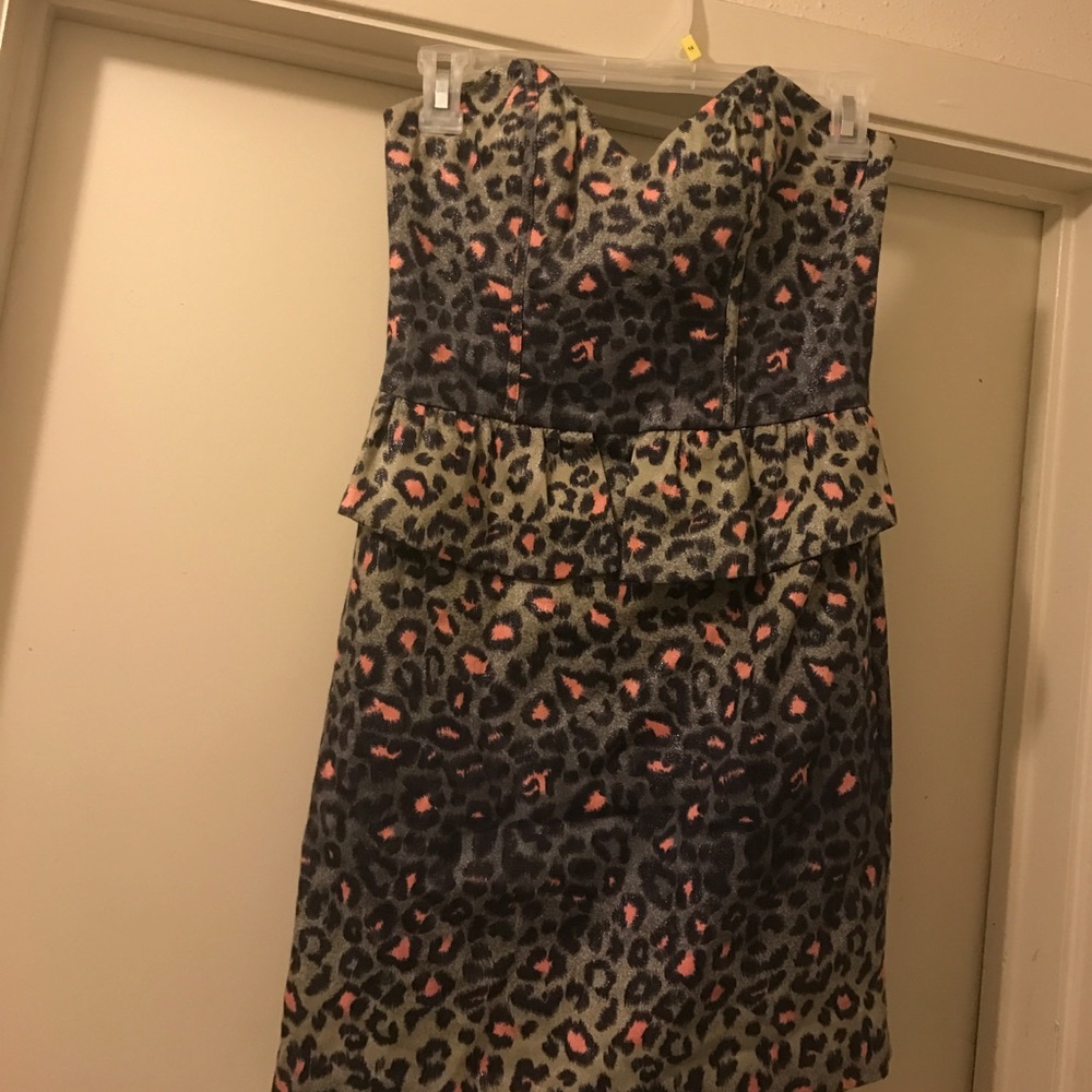 GRAY/BLACK/PINK ANIMAL PRINT DRESS