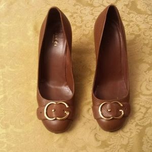 Gucci double buckle authentic heels.