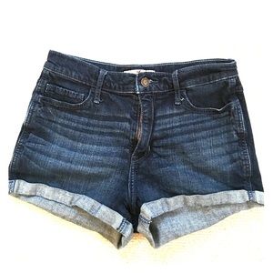 Hollister High Rise Denim Shorts Dark Wash