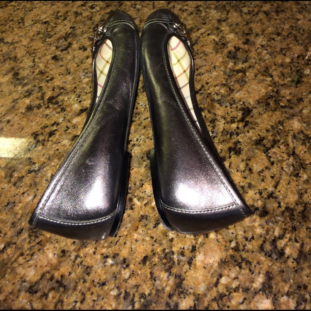 Gunmetal Gray Coach "Leona" Flats