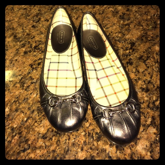 Gunmetal Gray Coach "Leona" Flats - Picture 2 of 6