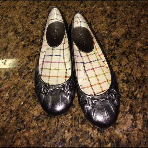 Gunmetal Gray Coach "Leona" Flats - Picture 4 of 6
