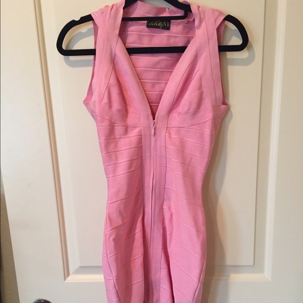 Bandage pink dress