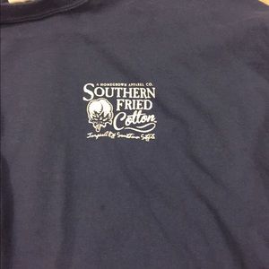 Navy long sleeve southern fried cotton