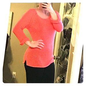 Beautiful crocheted bright orange sweater