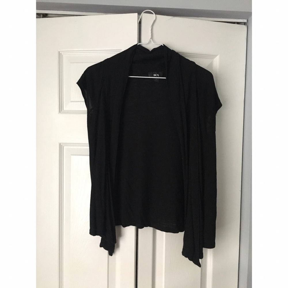Black short sleeve cardigan