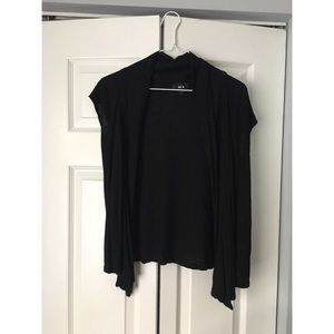Black short sleeve cardigan
