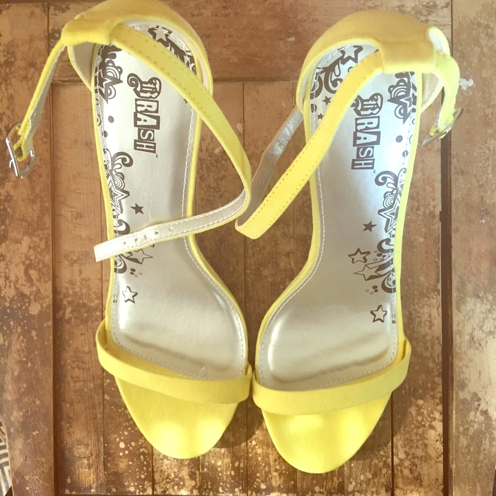 Brash Yellow Strappy Heels