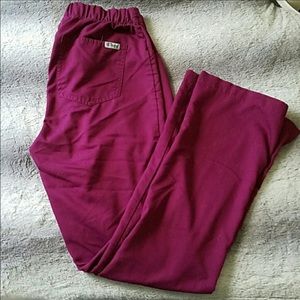 Greys anatomy xs wine scrub pants