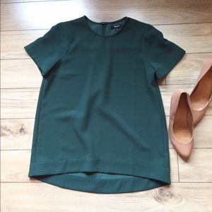 NWOT Madewell forest green tailored tee, size Med
