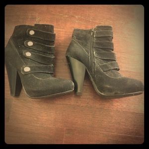 Chunky Heel Black Booties