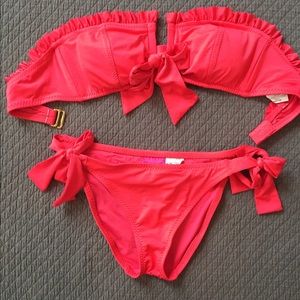 Betsy Johnson coral bikini