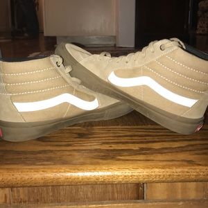 Suede tan and white vans size 10.5