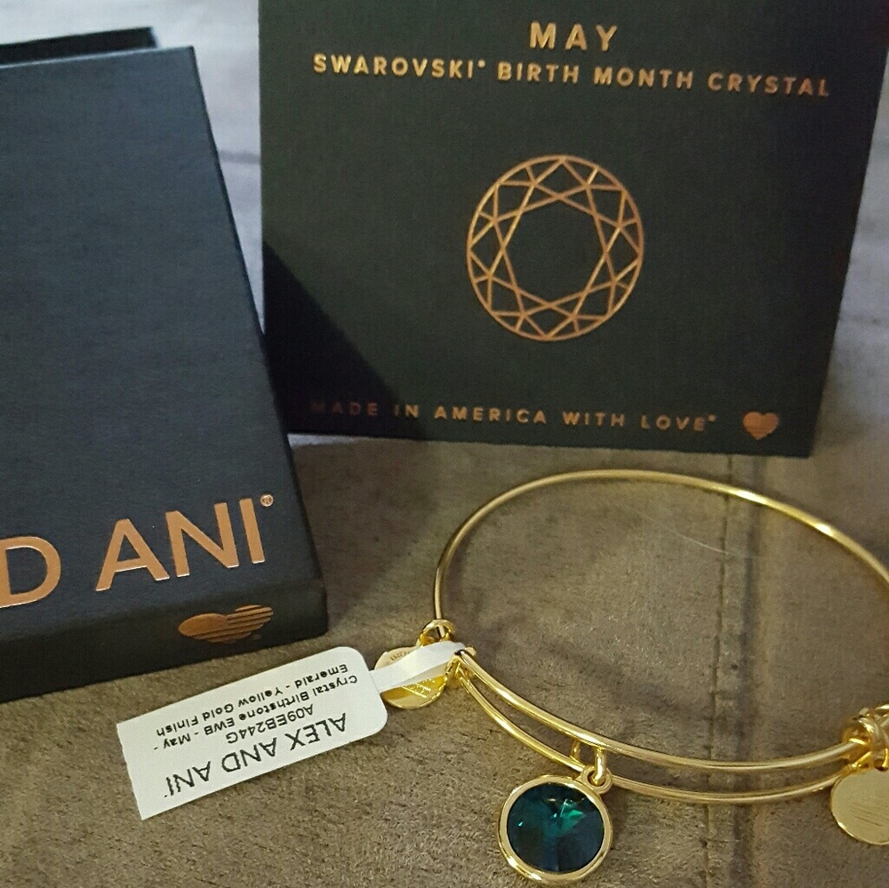 May Birth Month Charm Bangle With Swarovski?