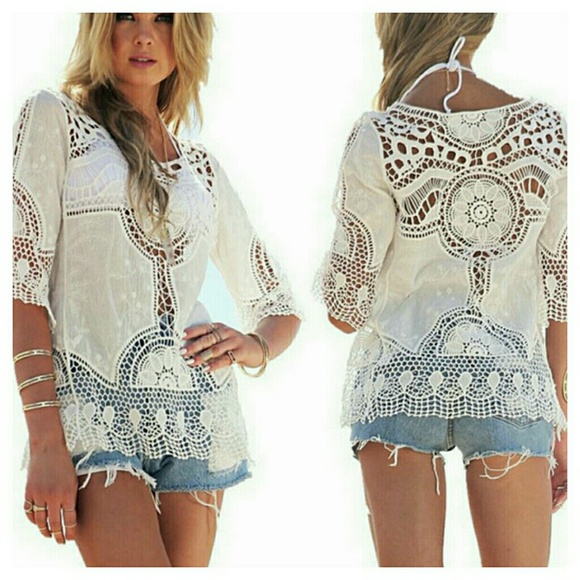 Tops - 💗H.P.💗 JUST IN: Crochet Boho Top NWOT