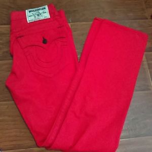 True religion straight w/flap destroyed pants