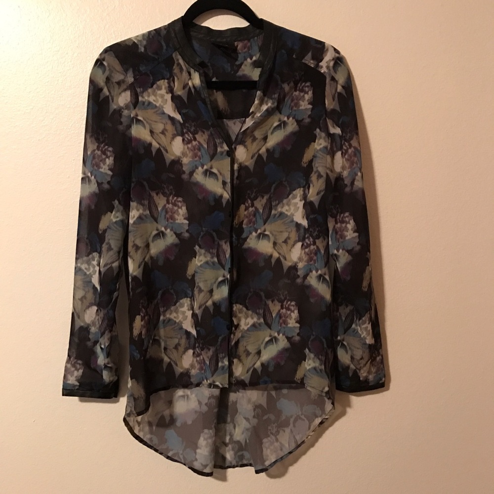 Mossimo Floral Blouse w/ Leather
