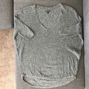 Black and white off the shoulder sweater