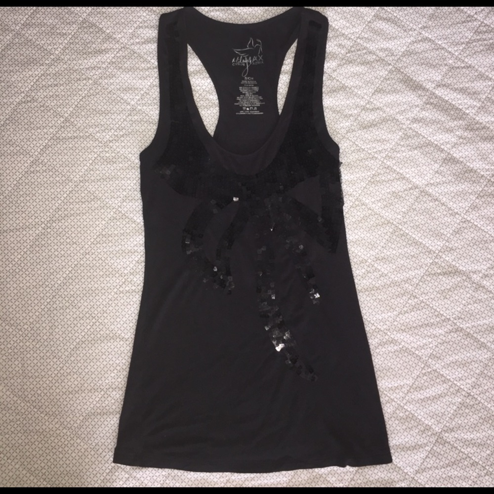 Sequin Bow racerback tank