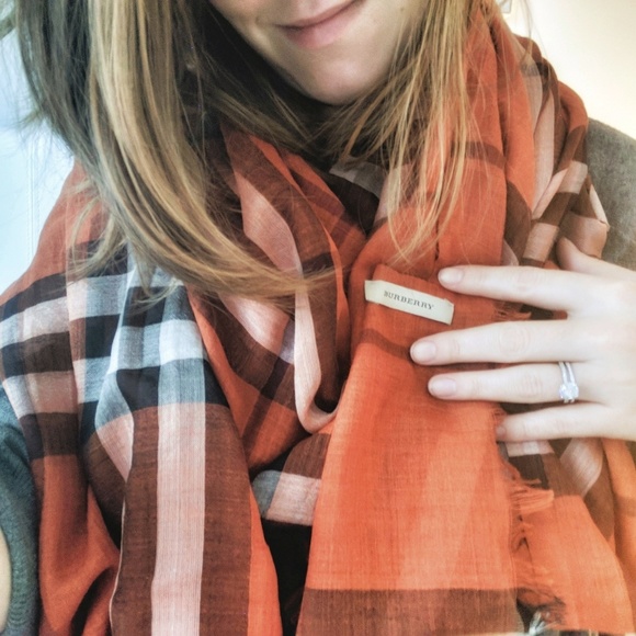 Burberry Accessories - Authentic Burberry scarf, burnt orange