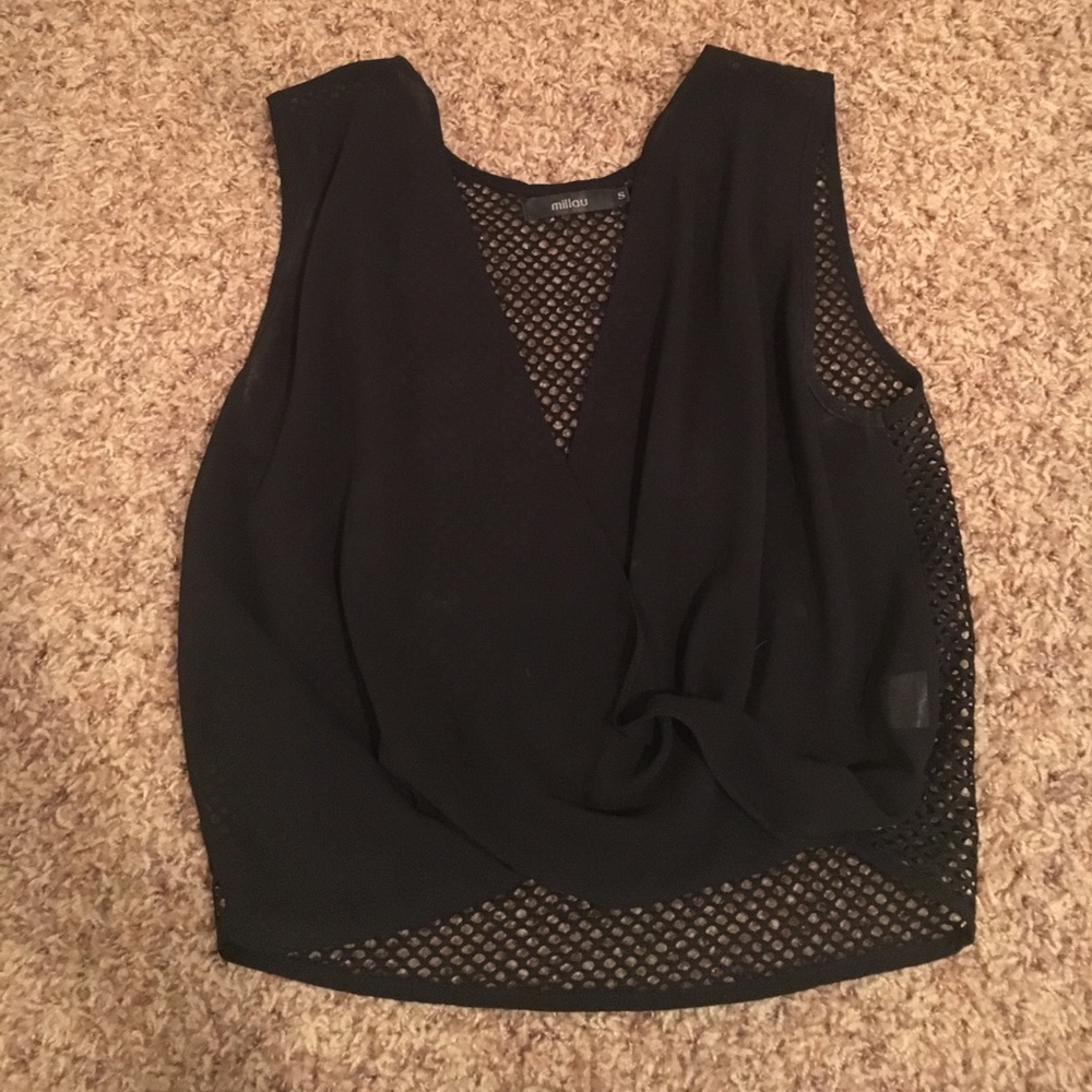 LF black silk top