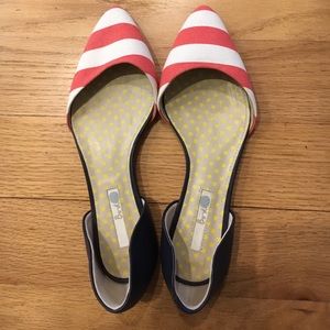 Coral and Navy Boden Flats