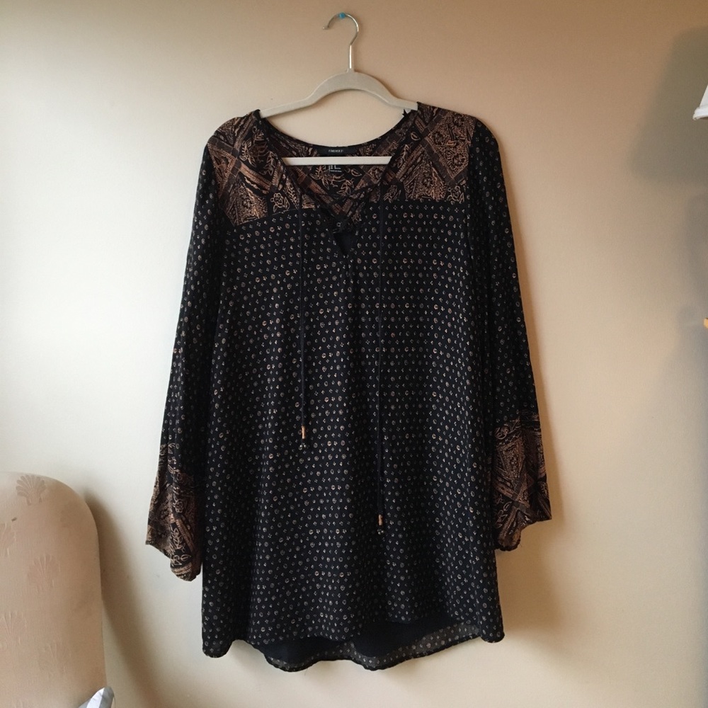 Patterned long sleeve dress