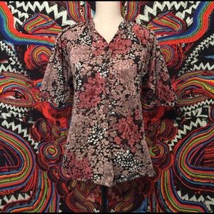 Vintage 70s Boho Gypsy Floral Top
