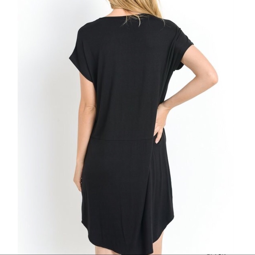 LAST ARANA solid v-neck dress w/ pockets - PEACH - Picture 2 of 2