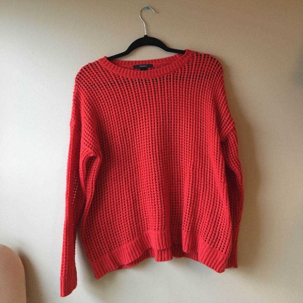 Orange knit sweater
