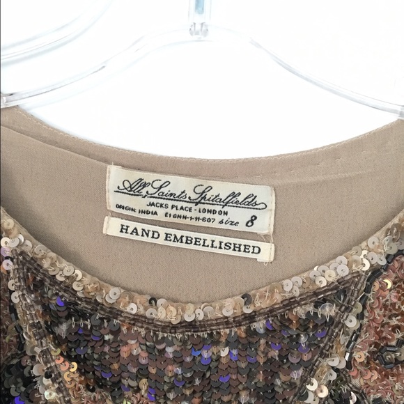 All Saints hand embellished sequin dress. - Picture 2 of 3