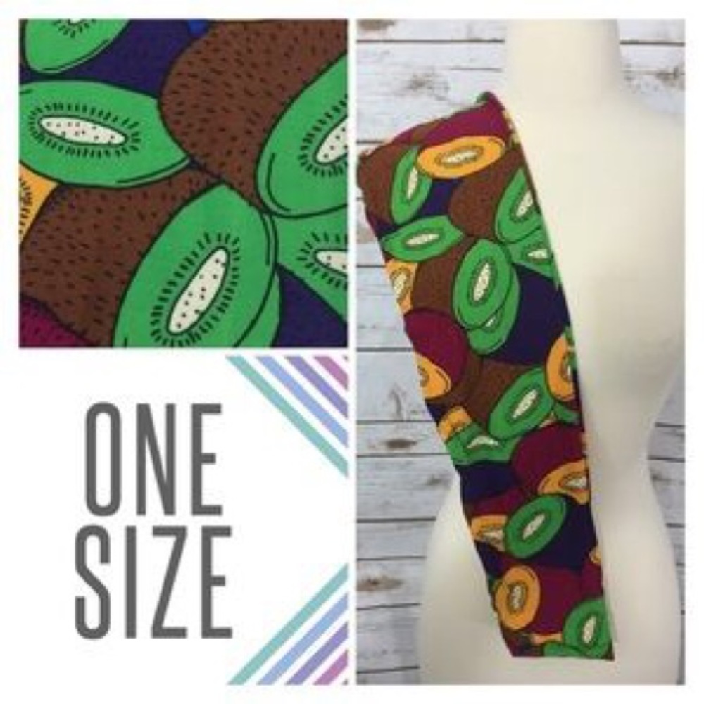 LulaRoe multicolored kiwi leggings 🥝🥝