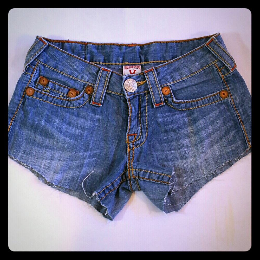 True Religion Cutoff Jean Shorts
