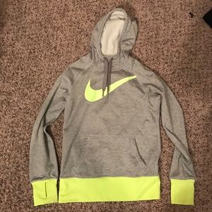 Grey and neon yellow Nike sweatshirt