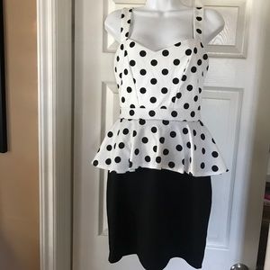 Peplum polkadot dress