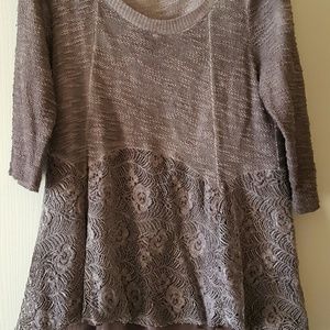 Purple sweater with lace detail