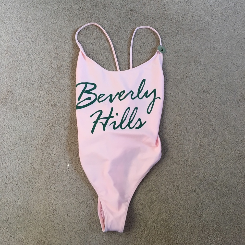 Pink Beverly Hills full piece bathing suit new